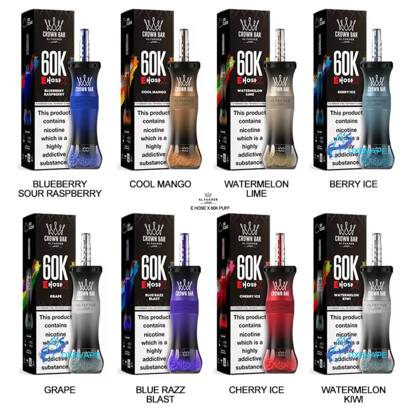 Crown Bar AL Fakher 60000 Puffs E Hose X Hookah Disposable Vape Dubai Vape Shop(dxbvape) Crown Bar AL Fakher 60000 Puffs E Hose X Hookah Disposable Vape Dubai Vape Shop(dxbvape)